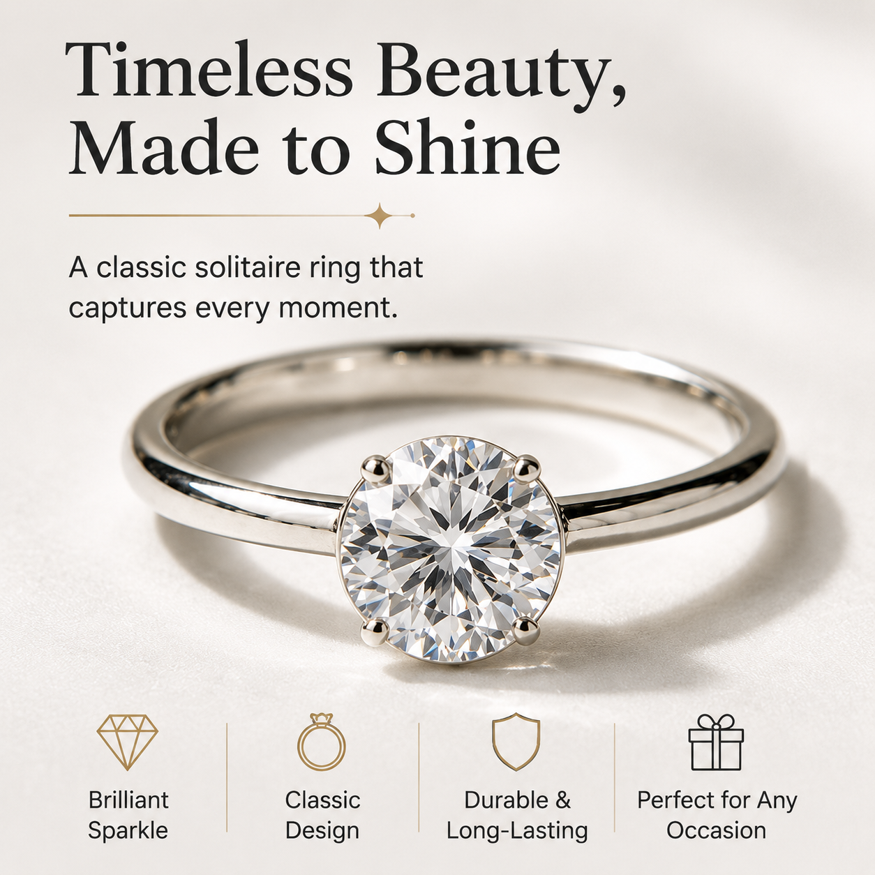 Classic 4-Prong Round Solitaire Ring