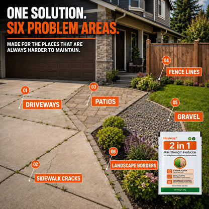 Healrize® 2 in 1 Max Power Herbicide（Kill Tough Weeds & Grass — Down to the Root）