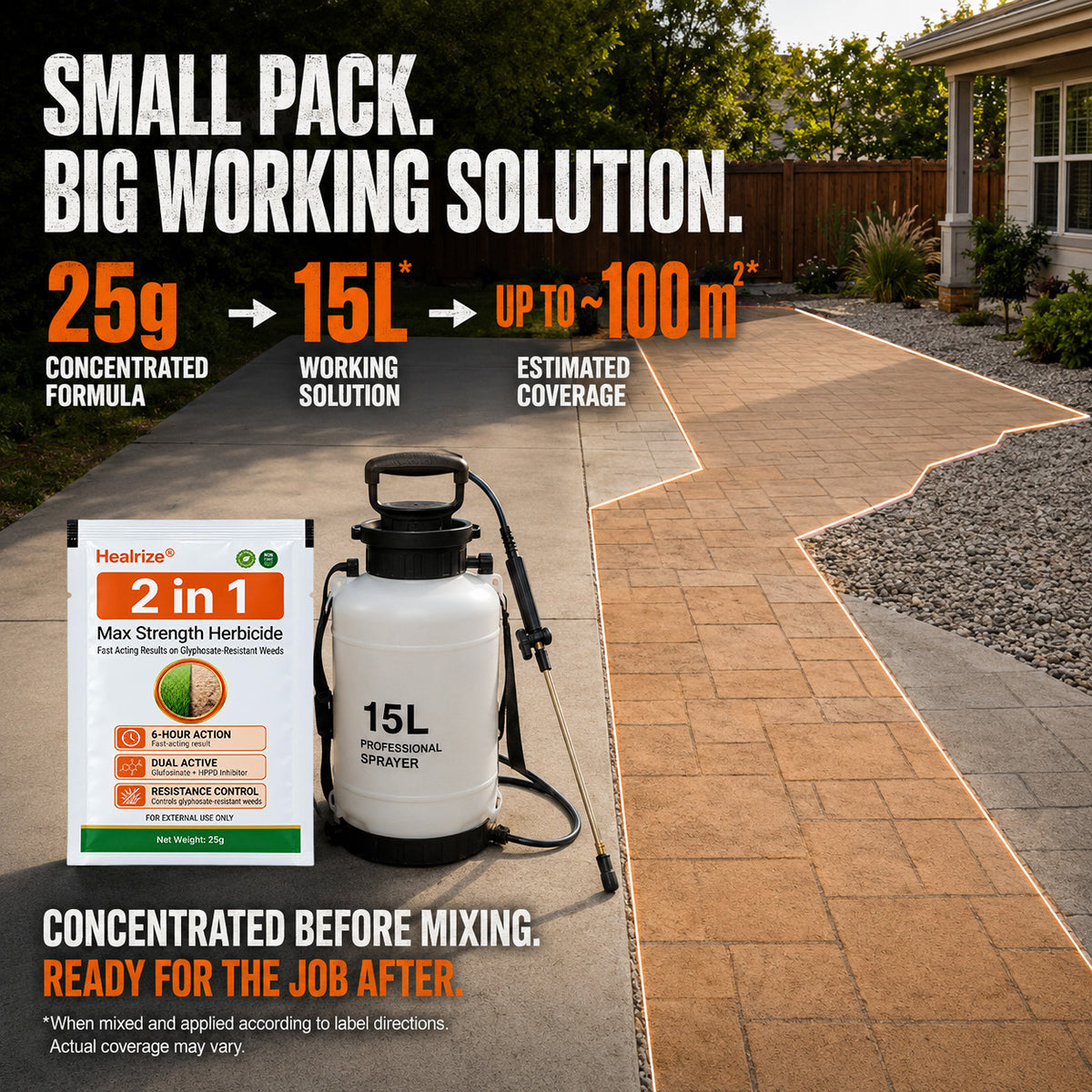 Healrize® 2 in 1 Max Power Herbicide（Kill Tough Weeds & Grass — Down to the Root）