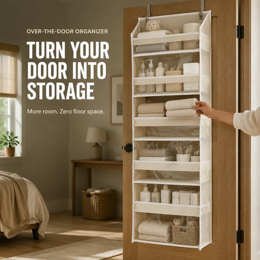 🌞 TODAY’S SPECIAL OFFER | Over the Door Organizer with Pockets for Bedroom, Bathroom, Nursery & Closet Storage 🌞