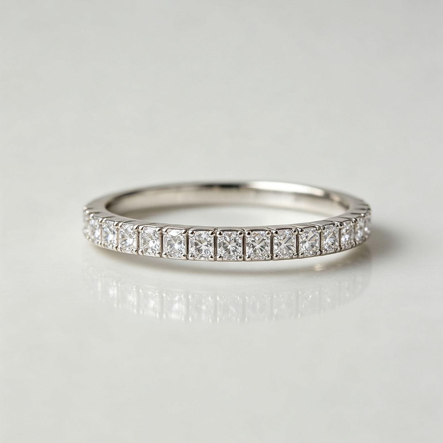 Princess Cut Half Eternity Band