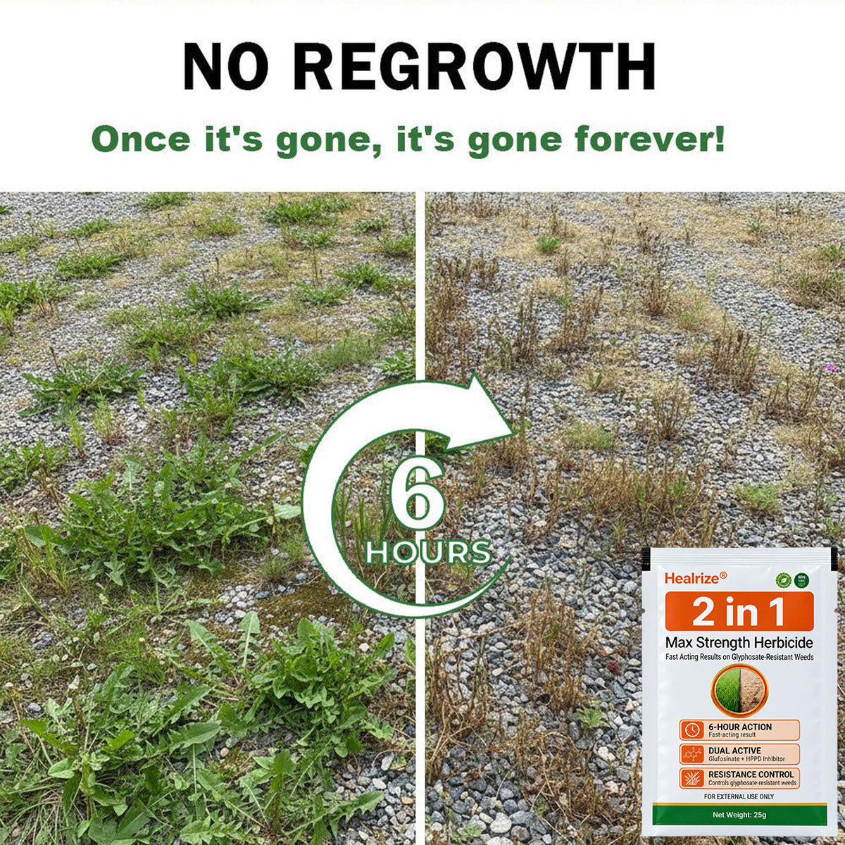 Healrize® 2 in 1 Max Power Herbicide（Kill Tough Weeds & Grass — Down to the Root）