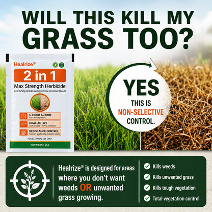 Healrize® 2 in 1 Max Power Herbicide（Kill Tough Weeds & Grass — Down to the Root）