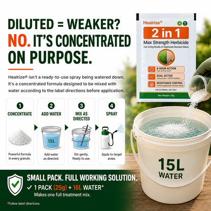 Healrize® 2 in 1 Max Power Herbicide（Kill Tough Weeds & Grass — Down to the Root）