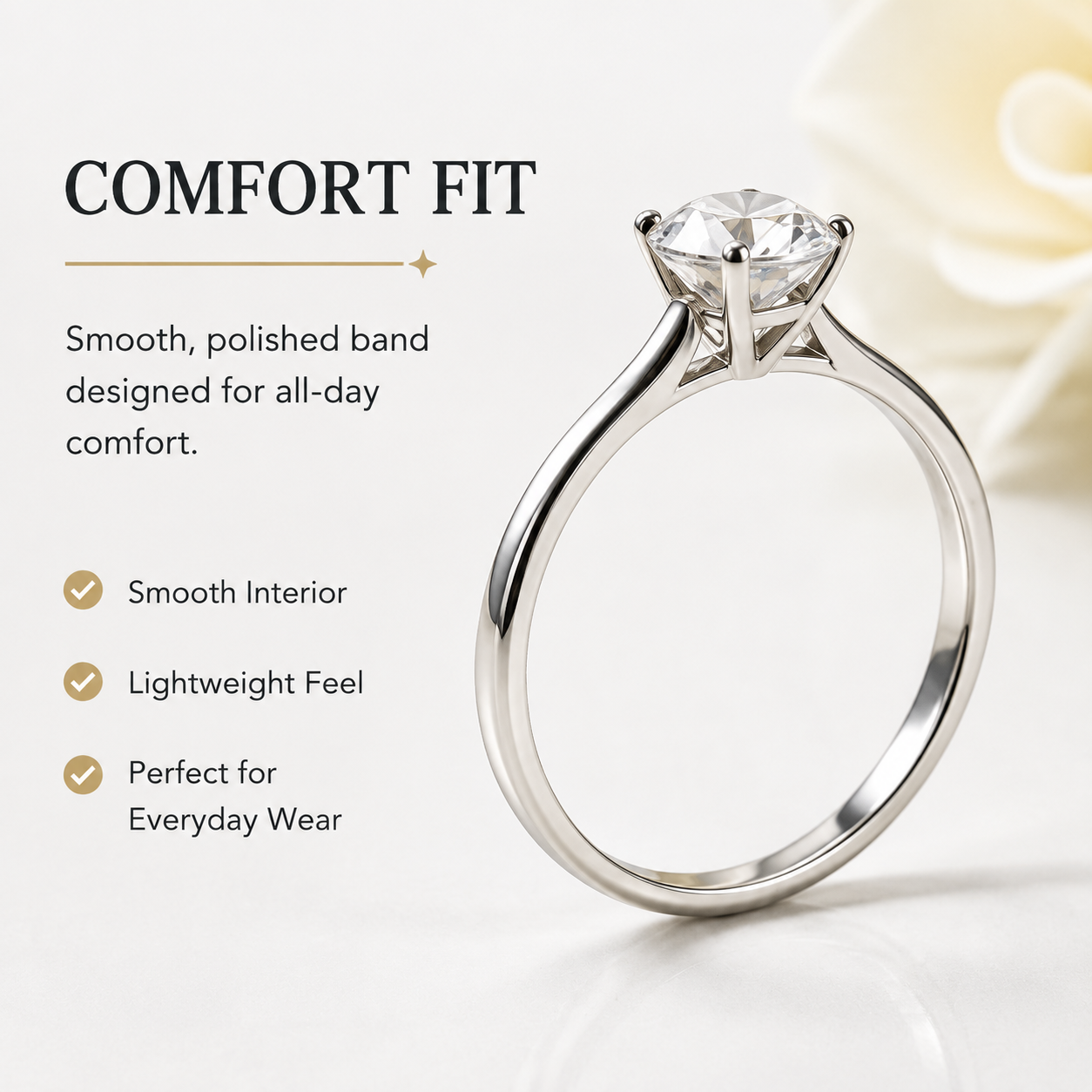 Classic 4-Prong Round Solitaire Ring