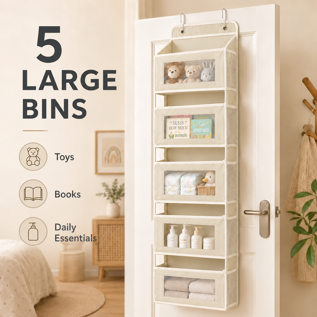 🚪 48% OFF Over The Door Organizer – 44LB Heavy Duty Multi-Pocket Storage Rack