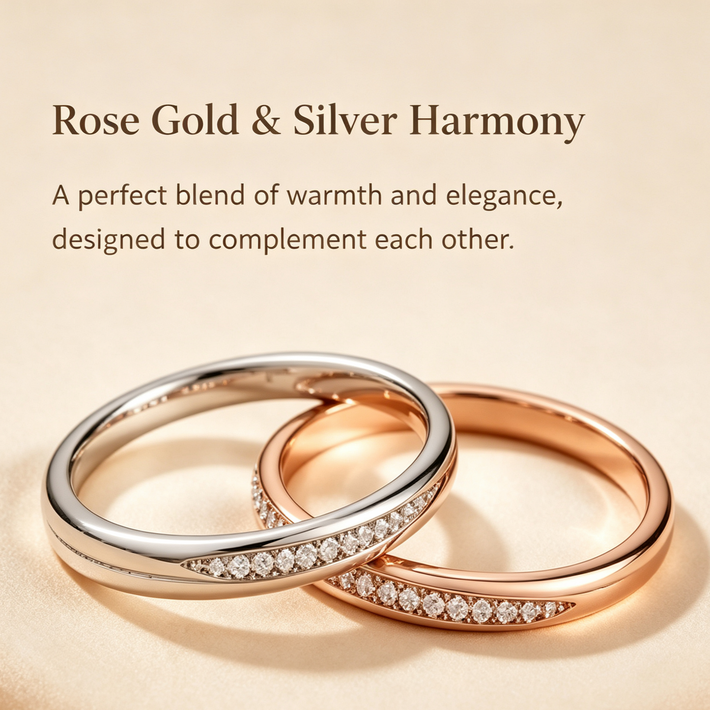 Thin Half-Pave Couple Ring Set