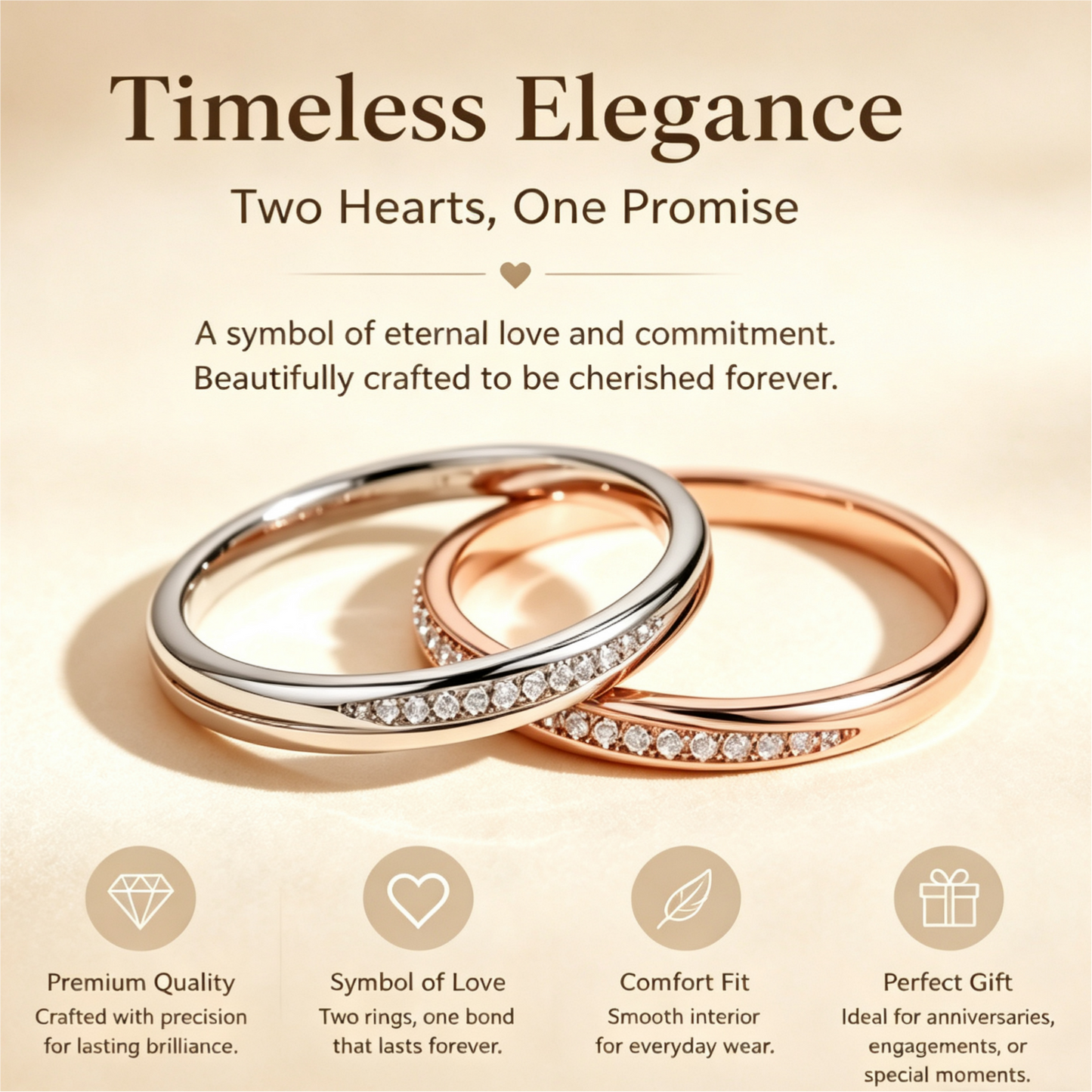 Thin Half-Pave Couple Ring Set