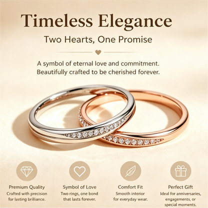 Thin Half-Pave Couple Ring Set