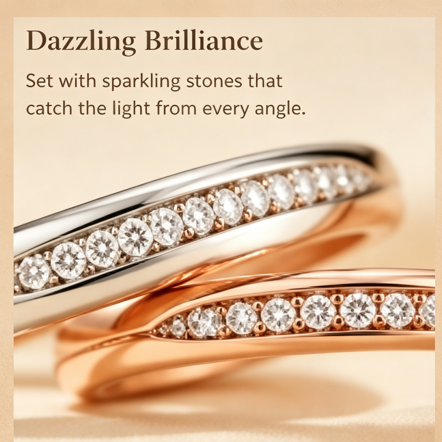 Thin Half-Pave Couple Ring Set