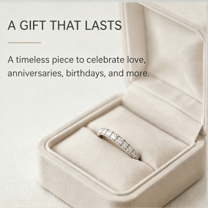 Princess Cut Half Eternity Band