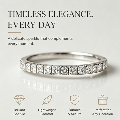 Princess Cut Half Eternity Band