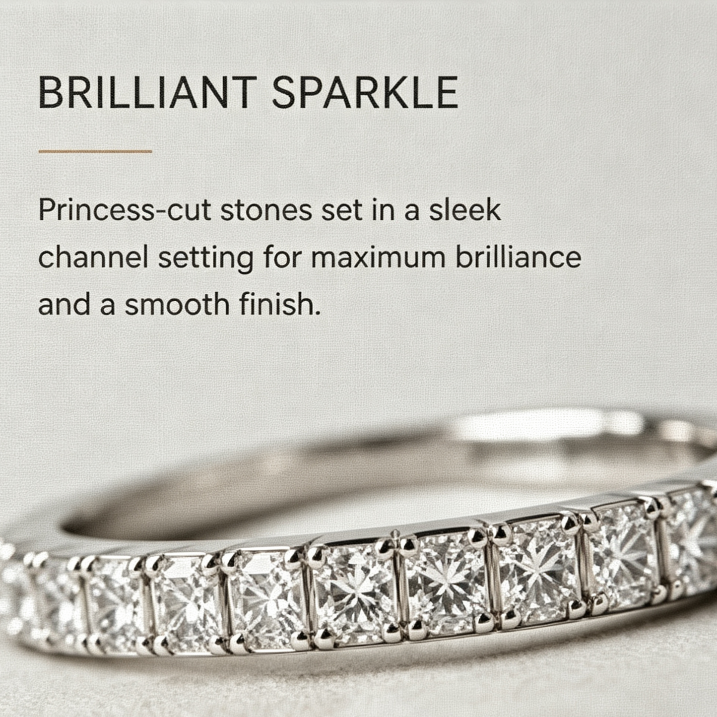 Princess Cut Half Eternity Band