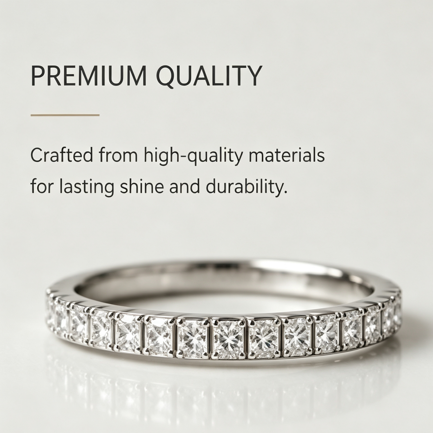 Princess Cut Half Eternity Band