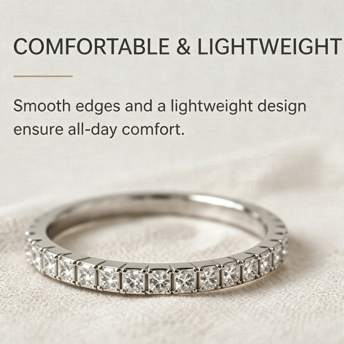 Princess Cut Half Eternity Band
