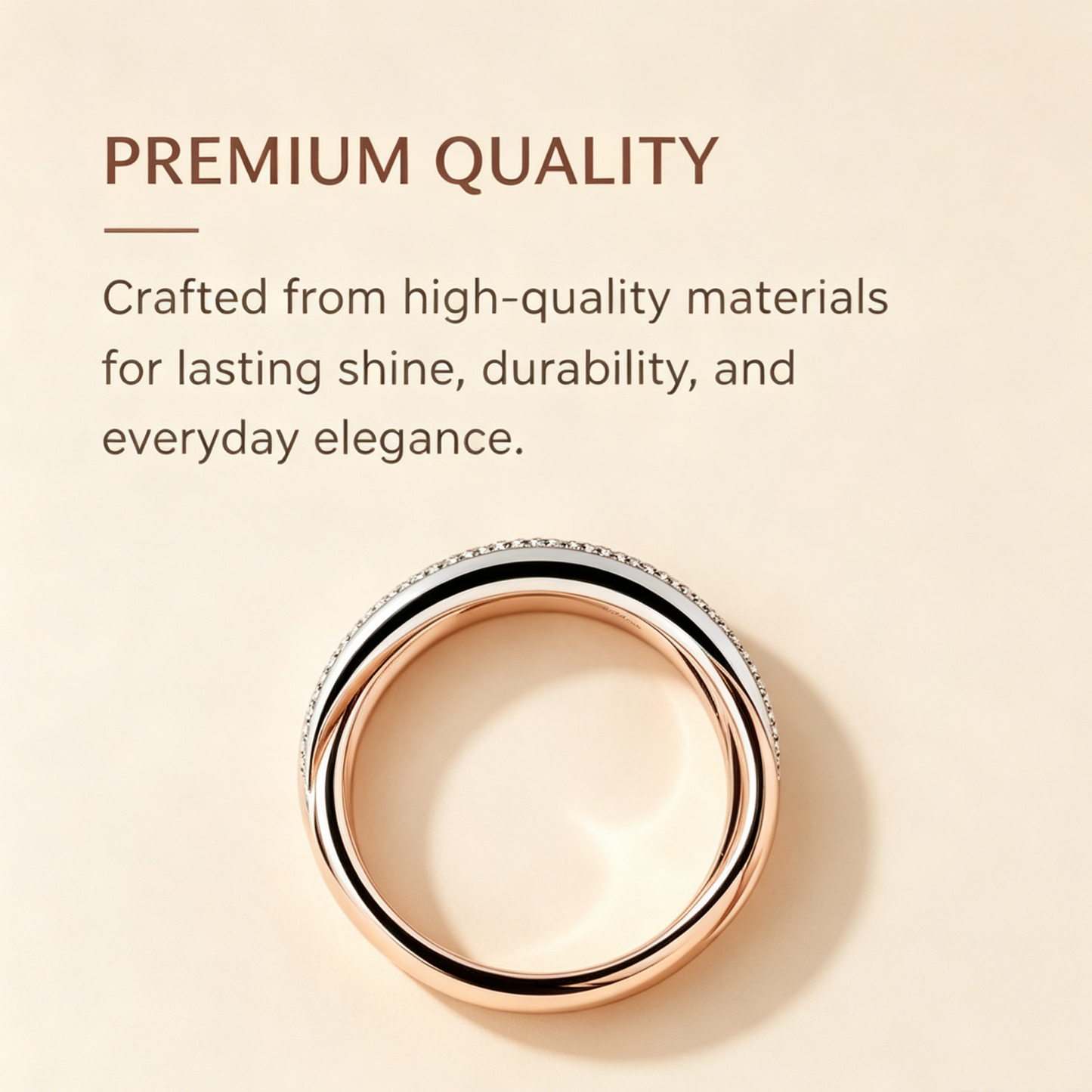 Two-Tone Twisted Half-Pave Ring