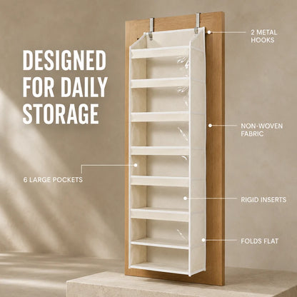 🌞 TODAY’S SPECIAL OFFER | Over the Door Organizer with Pockets for Bedroom, Bathroom, Nursery & Closet Storage 🌞