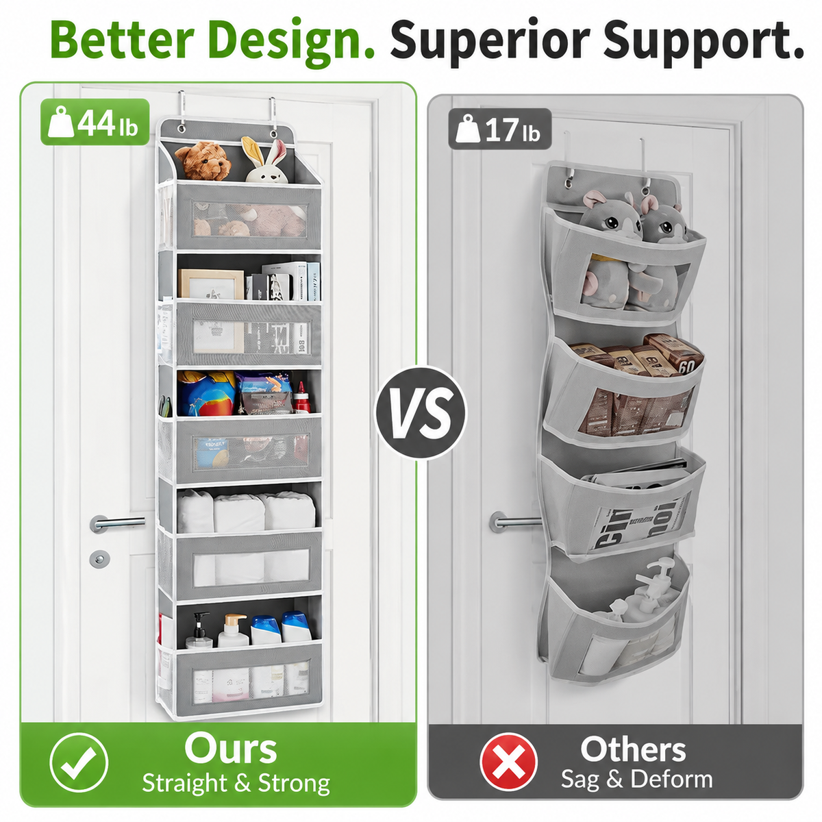 🚪 48% OFF Over The Door Organizer – 44LB Heavy Duty Multi-Pocket Storage Rack